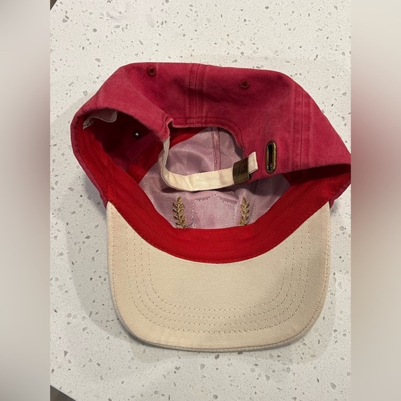 Free People Pink Nautical Anchor Baseball Cap Embroidered Cotton Hat NWT main image 4